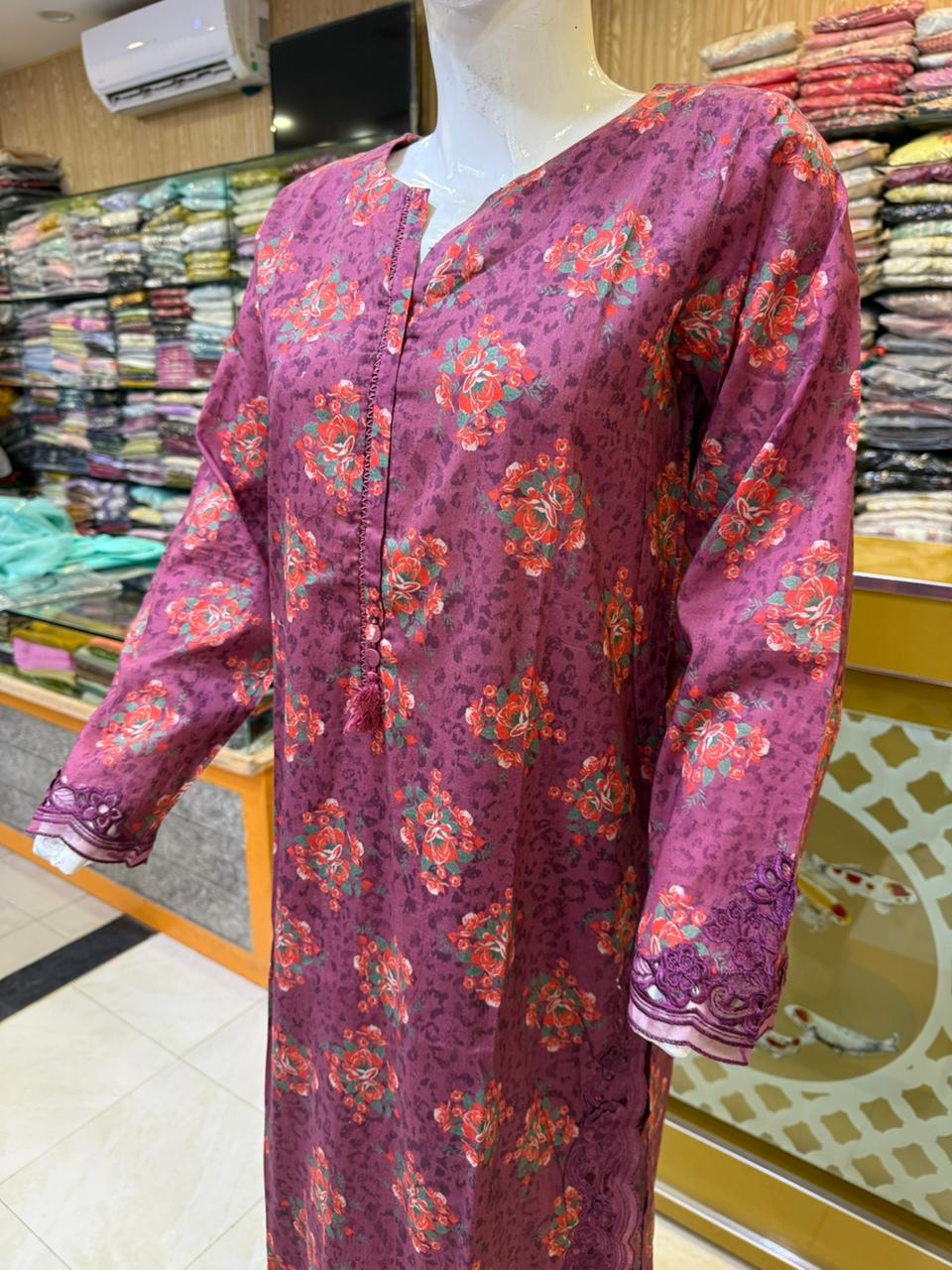 Premium Summer Lawn Suit for Women – 3 Piece Stitched Embroidered Lawn Dress