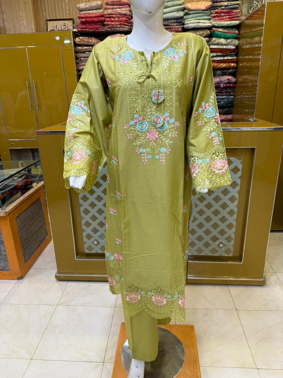 Premium Summer Lawn Suit for Women – 3 Piece Stitched Embroidered Lawn Dress