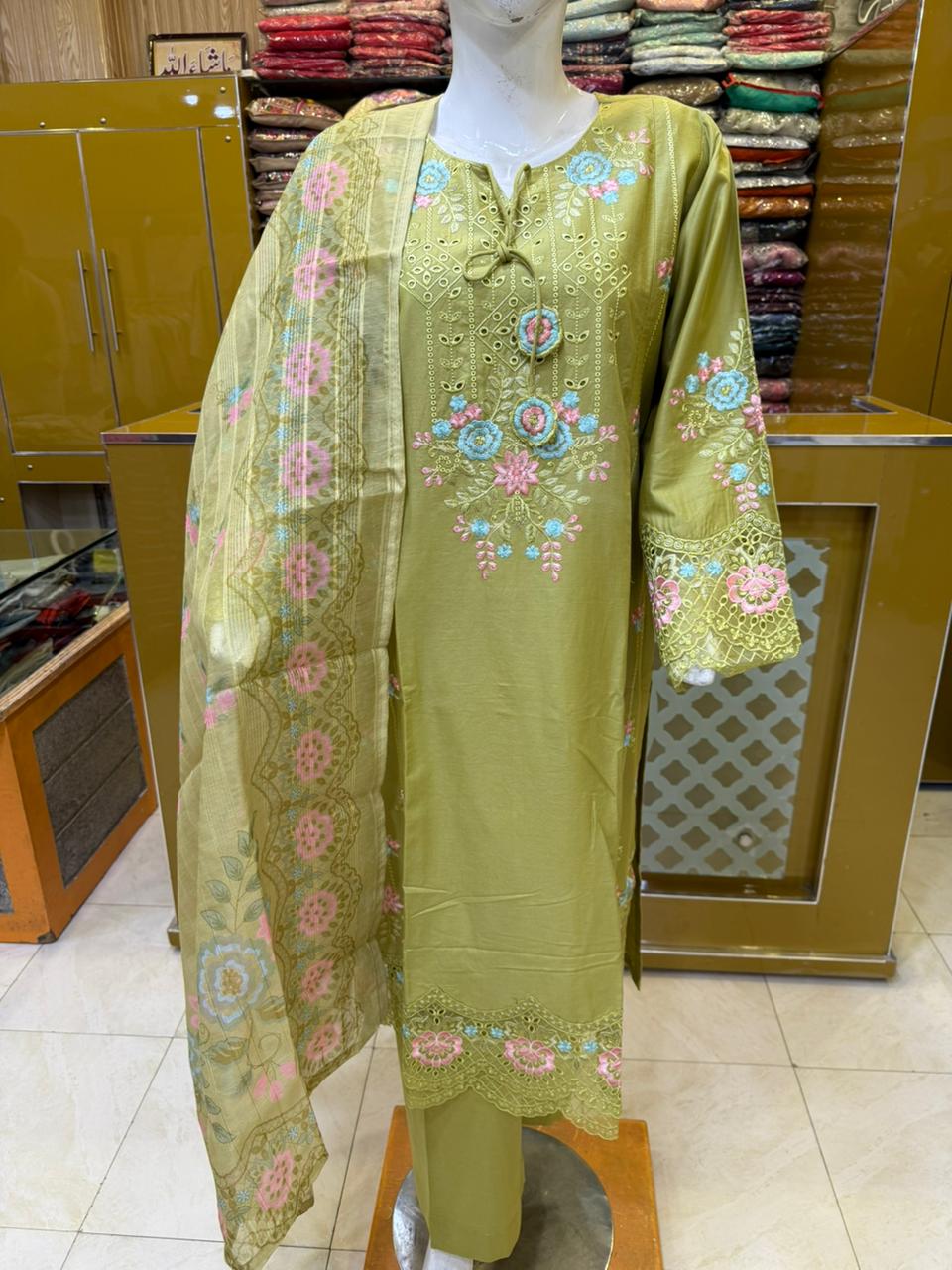 Premium Summer Lawn Suit for Women – 3 Piece Stitched Embroidered Lawn Dress