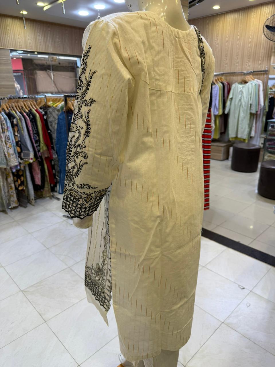 Premium Summer Lawn Suit for Women – 3 Piece Stitched Embroidered Lawn Dress