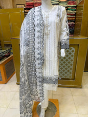 Premium Summer Lawn Suit for Women – 3 Piece Stitched Embroidered Lawn Dress
