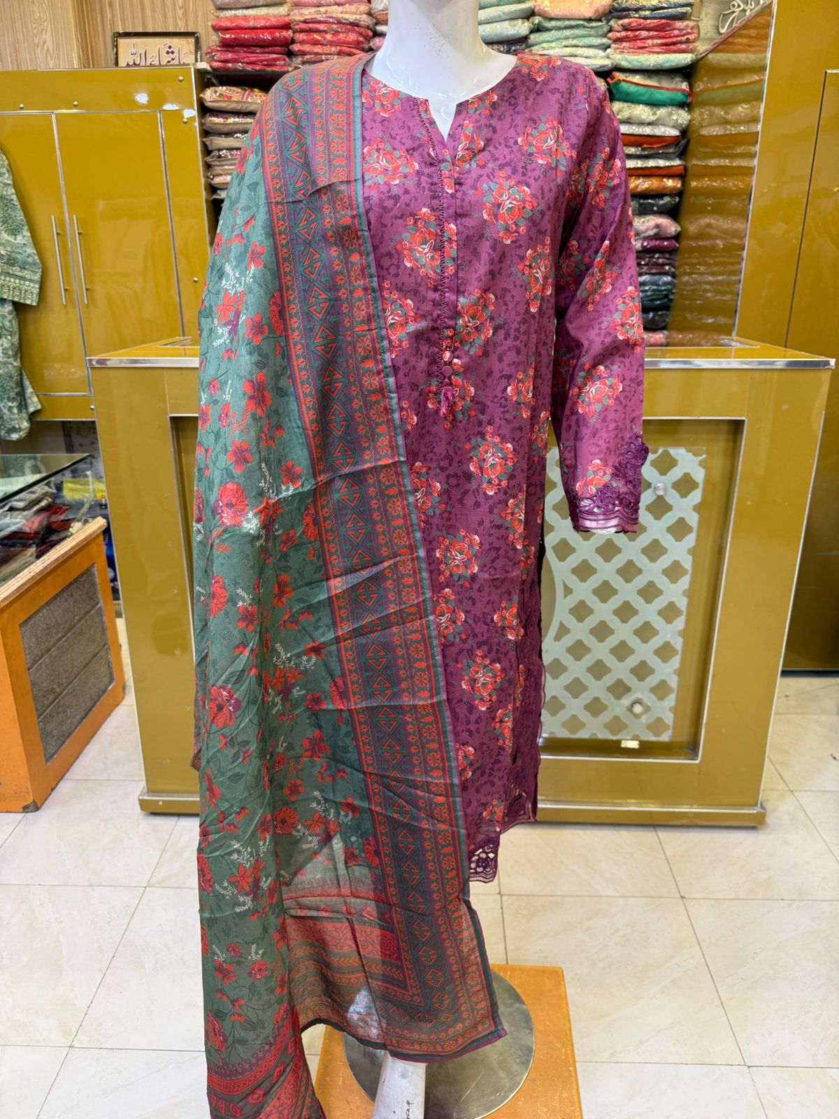 Premium Summer Lawn Suit for Women – 3 Piece Stitched Embroidered Lawn Dress